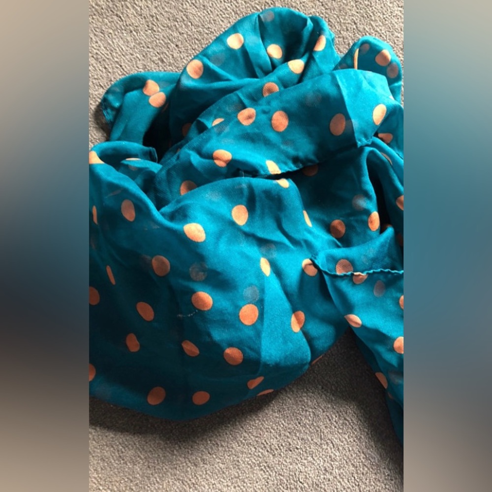 SCARF Green Yellow Brown Dots NEW